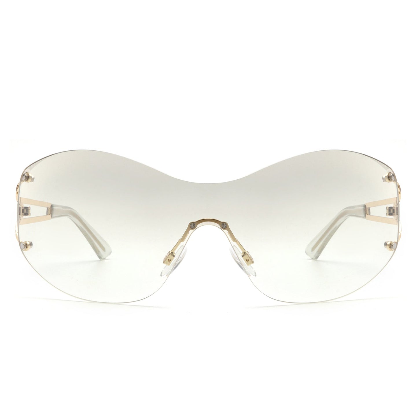 Elandor - Women Rimless Oversize Sleek Oval Fashion Sunglasses