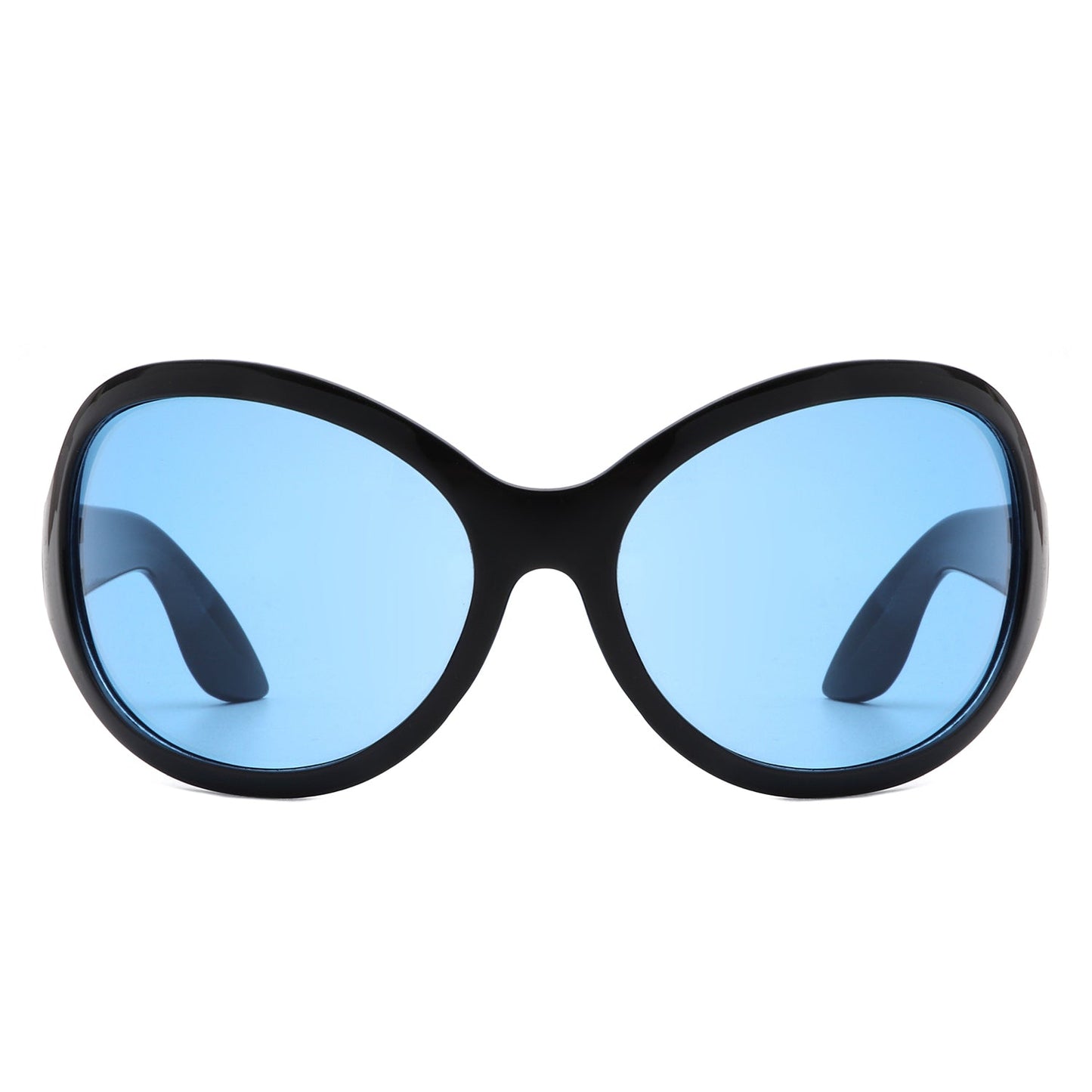 Aurora - Oversize Fashion Curved Large Women Round Sunglasses