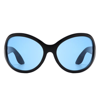 Aurora - Oversize Fashion Curved Large Women Round Sunglasses