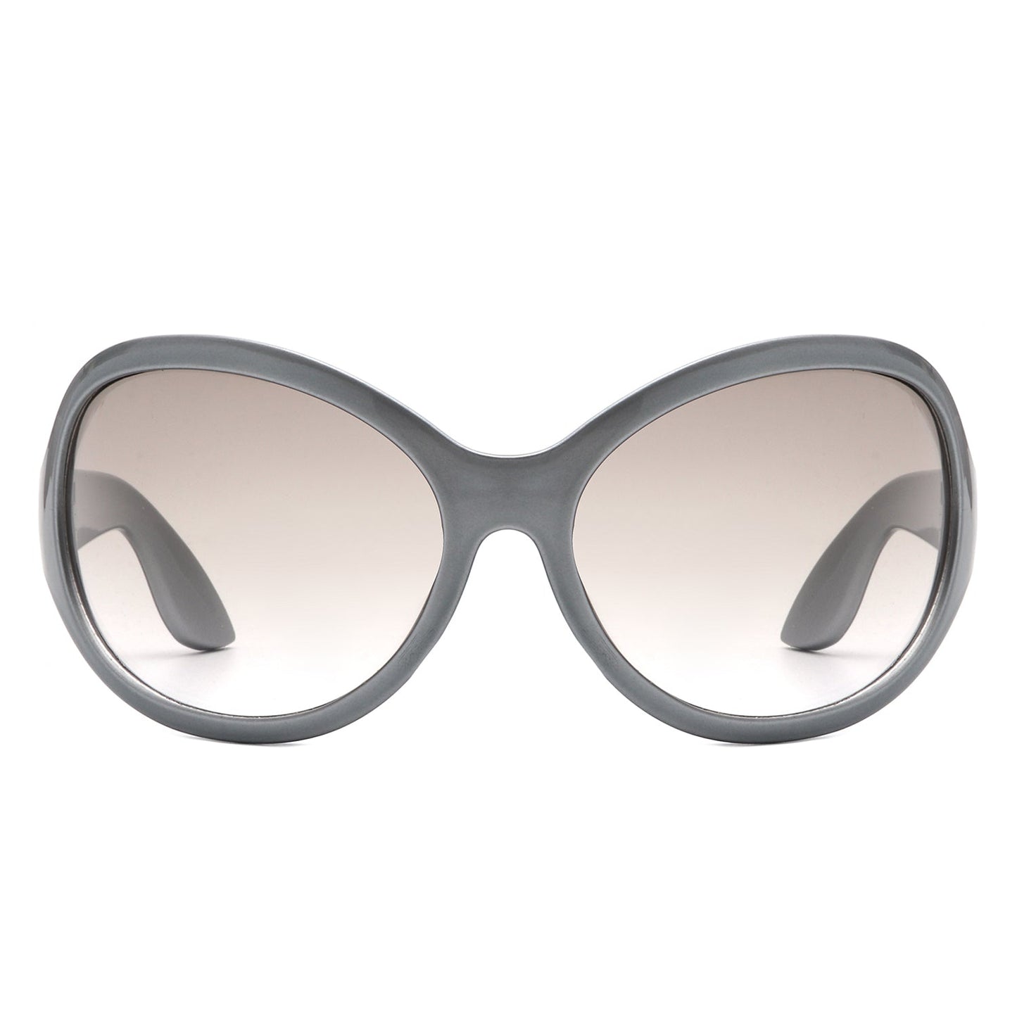 Aurora - Oversize Fashion Curved Large Women Round Sunglasses