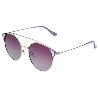 Antequera | Women Round Polarized Brow-Bar Cat Eye Fashion Sunglasses